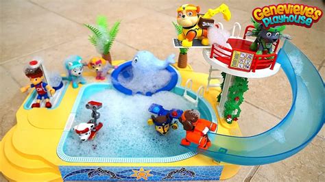 Paw Patrol Pool Time Bubble Bath With Genevieve Youtube