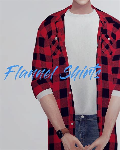 Kk Sims Long Flannel Shirts M Sims 4 Downloads
