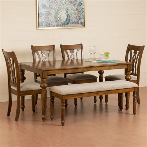 Discover unending possibilities with favorable dining table 6 chairs set at alibaba.com. Tagetes 6 Seater Dining Table Set with Chairs and Bench ...
