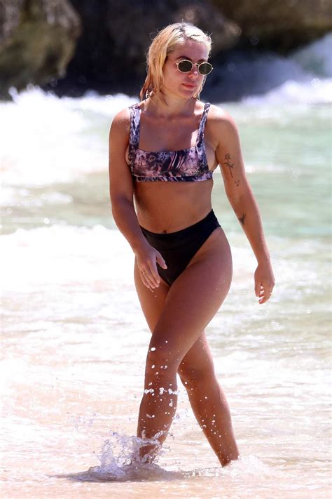 Jessica Woodley Enjoys A Day At The Beach In A Bikini While Holidaying