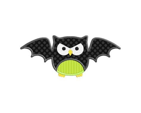 Items Similar To Halloween Owl Bat Individual Applique Machine