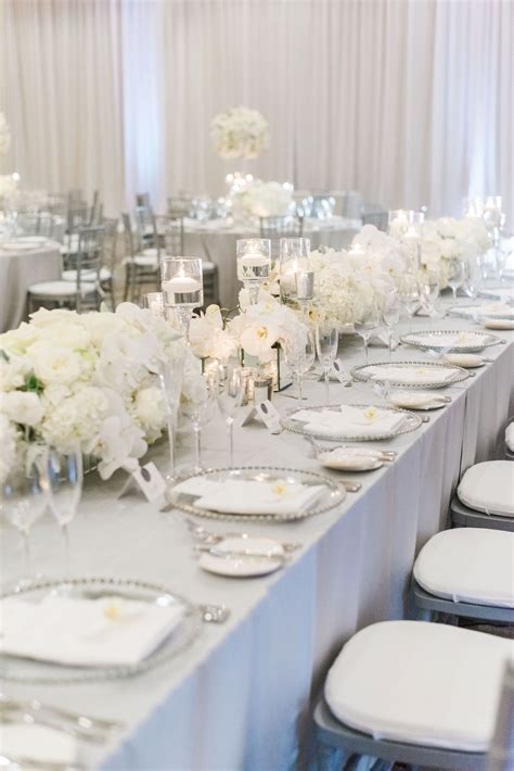 Luxury Glam Wedding In Silver And White Silver Wedding Decorations