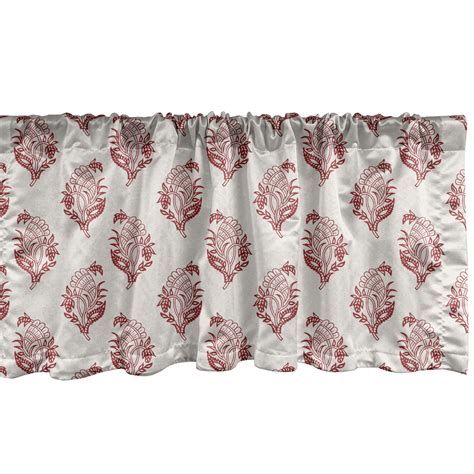 Ambesonne Vintage Window Valance Simplistic Floral Pattern With
