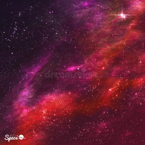 Starry Nebula Outer Space Background Vector Illustration Stock