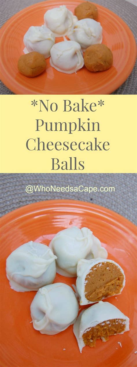 Featured in 5 pumpkin recipes to make this fall. No Bake Pumpkin Cheesecake Balls