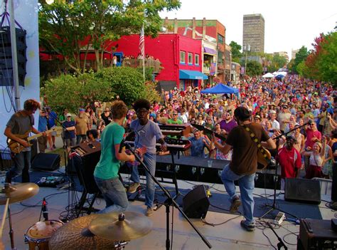 Events calendar of north carolina fall festivals for 2020. LAAFF Festival concert in downtown Asheville NC | Downtown asheville nc, Outdoor concert ...