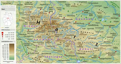 Harzkarte, harz karte, landkarte, routenplaner, das besondere an unserer karte, sie erhalten gleich noch gastgeberempfehlungen. Karte Harz Deutschland | Kleve Landkarte