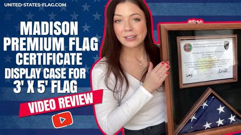 Madison Premium Flag And Certificate Display Case For 3 X 5 Flag