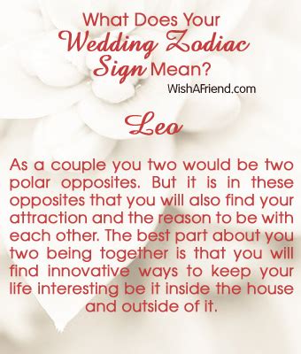 This article on zodiac signs and meanings is meant to be a loose guide to personality types for each sign. What Does Your Wedding Zodiac Sign Mean? - Leo