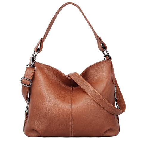 Yaluxe Womens Stylish Genuine Leather Tote Travel Shoulder Bag Handle