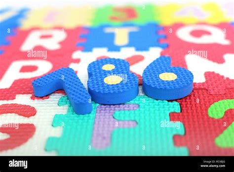 Picture Of Numbers On The Colored Alphabets Letters Stock Photo Alamy