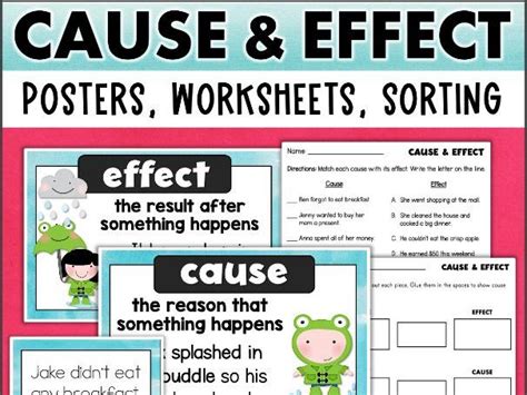 Cause And Effect Sort Graphic Organizer Anchor Chart Worksheets Teaching Resources