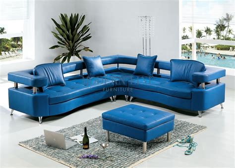 Light Blue Leather Sectional Sofa Photos Cantik
