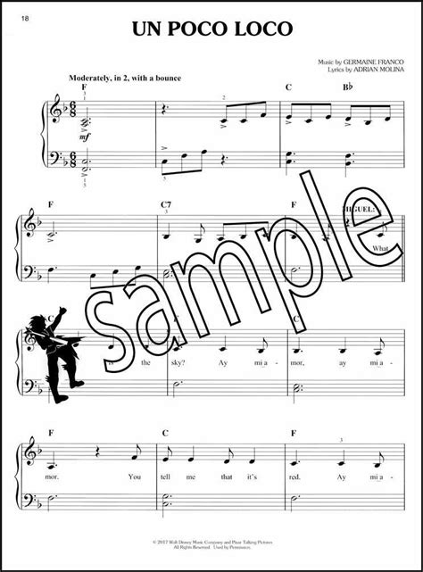 Disney Pixars Coco Movie Soundtrack Easy Piano Sheet Music Book Motion