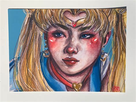 Sailor Moon Anime Watercolor Art Print Etsy