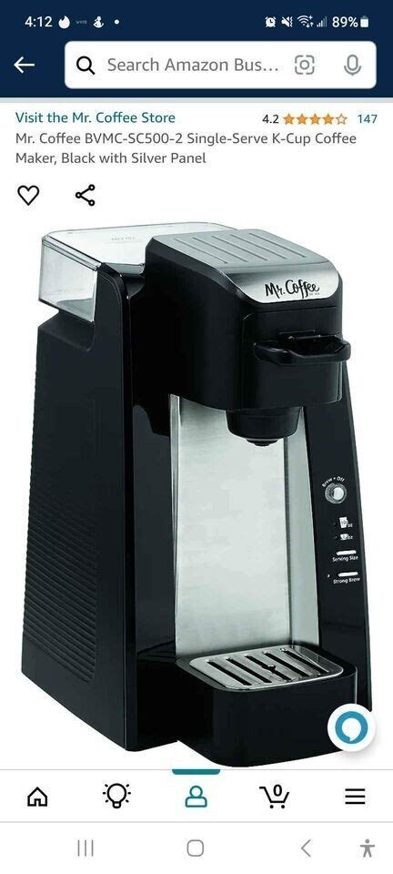 Single Serve Mr Coffee Brewers K Cup Coffee Machine Model Bvmc Sc500