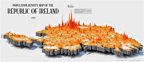 Population Density Map Of The Republic Of Ireland Maps On The Web