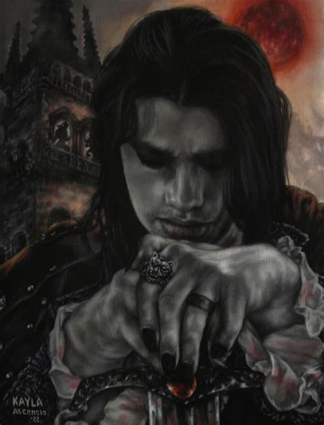 Blood Moon Vampire Werewolf Halloween Dark Fantasy Gothic Art Etsy