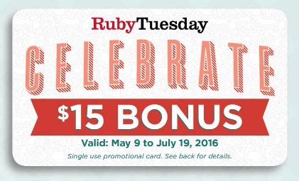 Ruby tuesday's larger garden bar Ruby Tuesday: Free $15 bonus for every $50 in gift cards you buy - Shopportunist