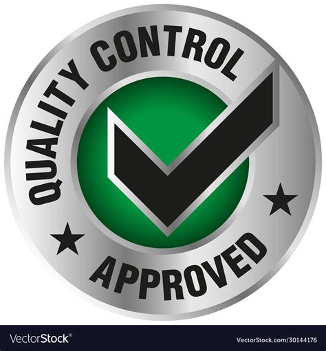 Quality Control Approved Icon Royalty Free Vector Image