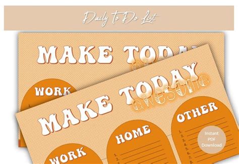 To Do List Printable Make Today Awesome Printable To Do Etsy