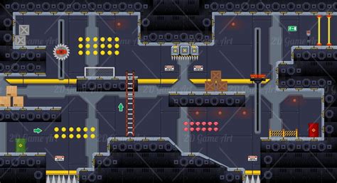 Sci Fi Robotic And Factory Themed Platformer Game Tileset Extraterrestres Y Ovnis