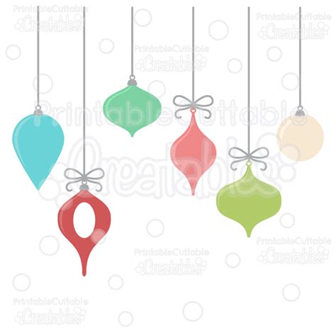 Hanging Christmas Ornaments Free SVG Cut Files Clipart