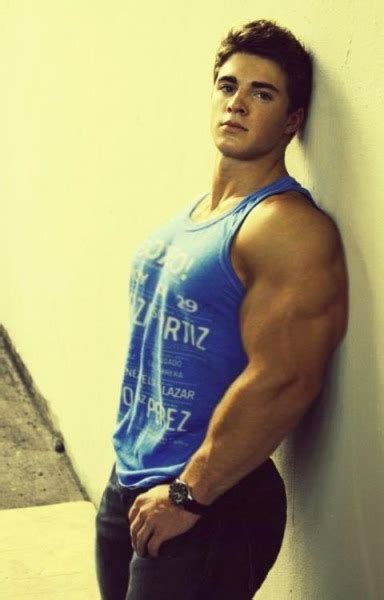 Shirtless Male Muscular Beefcake Stacked Body Builder Hunk Jock Photo