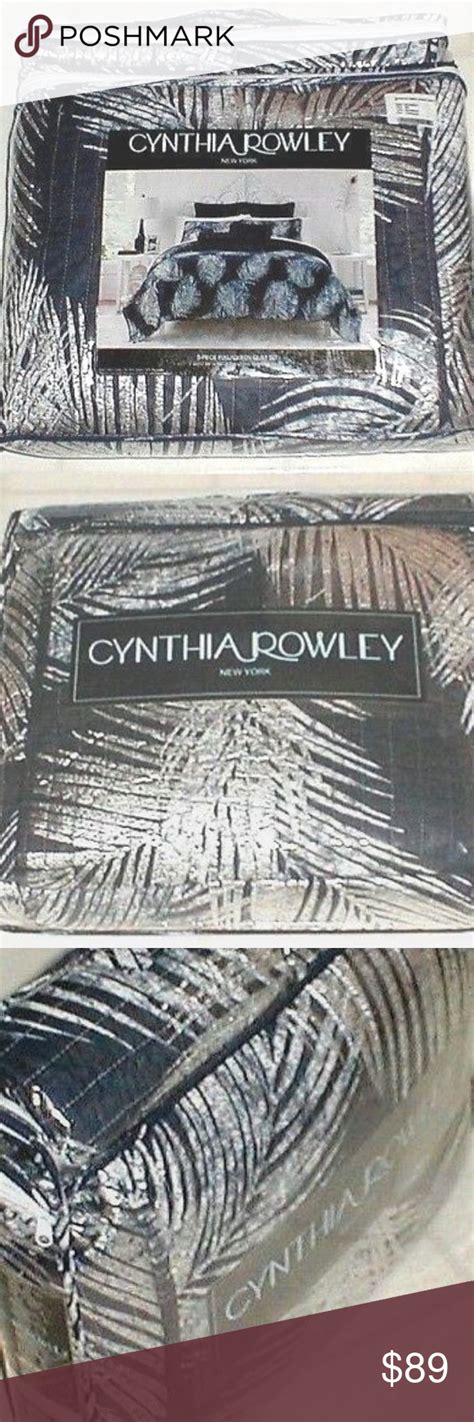 Bedding, lighting, rugs, furniture, décor, wall hangings, bath CYNTHIA ROWLEY TWIN QUILT SET METALLIC/NAVY | Twin quilt ...