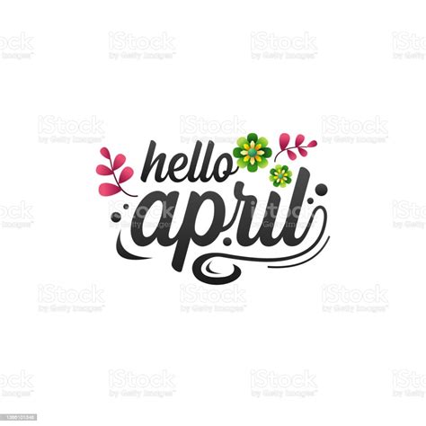 Hello April Vector Banner Design Stock Illustration Download Image