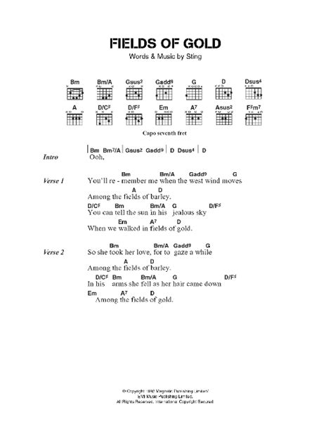 Fields Of Gold By Eva Cassidy Guitar Chords Lyrics Guitar Instructor