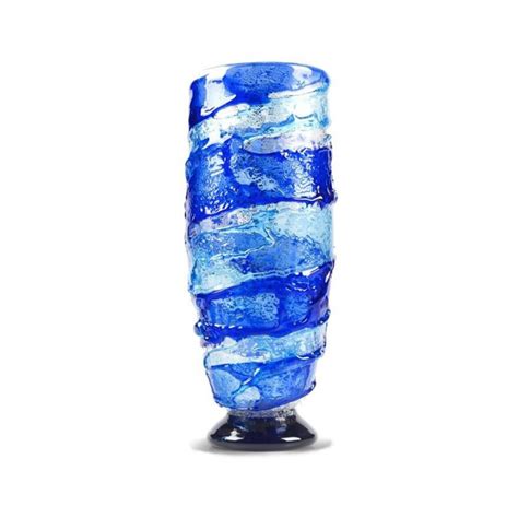 Tall Blue Decorative Glass Vase Italian Home Decor