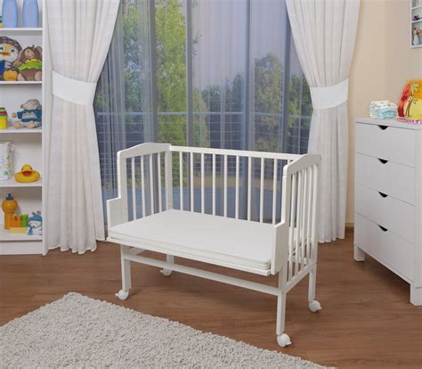 Waldin Baby Bedside Cot Co Sleeping Height Adjustablewhite Painted