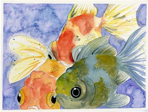 My Cute Goldfish Watercolor By Jillybean345 On Deviantart