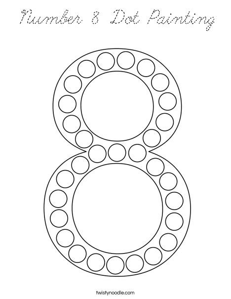 The red, green and blue use 8 bits each, which have integer values from 0 to 255. Number 8 Dot Painting Coloring Page - Cursive - Twisty Noodle