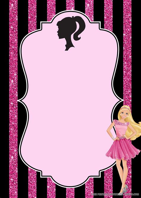 Free Printable Barbie Birthday Invitation Template Barbie