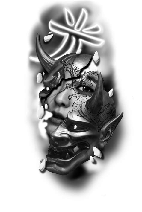 Geisha Tattoo Design, Buddha Tattoo Design, Japan Tattoo Design, Sketch