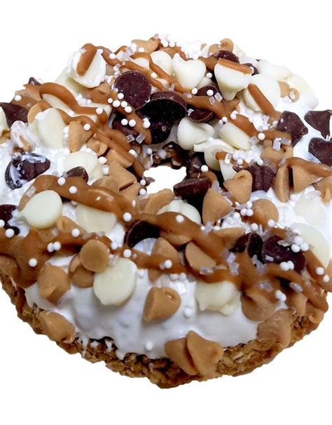 Remove from the freezer and add 1 tsp of new world organics chocolate peanut butter to each granola cup. K9 Granola Peanut Butter Cup Blizzard Donut - Molly's ...