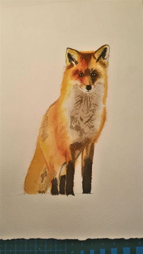My Watercolor Fox Painting Rwatercolor