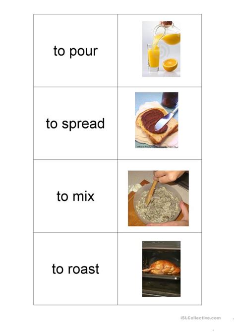 Cooking Verbs worksheet - Free ESL printable worksheets made by teachers