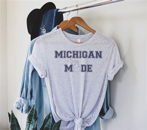 Michigan Tshirt For Women Michigan Made State Of Michigan Etsy Uk