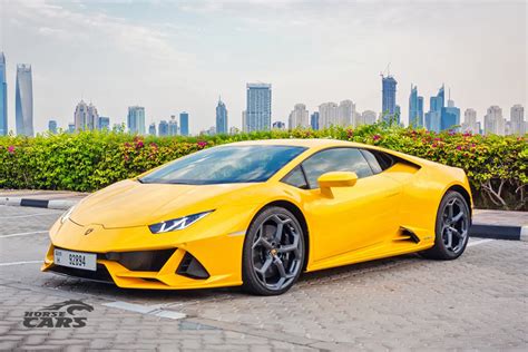Rent Lamborghini Huracán Evo Yellow In Dubai Horse Cars