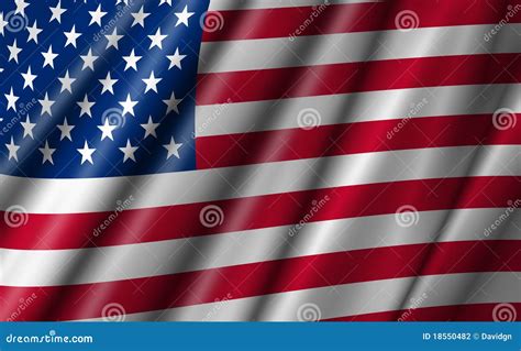 Usa Stars And Stripes Flying American Flag Stock Illustration