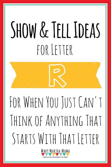Show And Tell Letter R 80 Ideas Mary Martha Mama