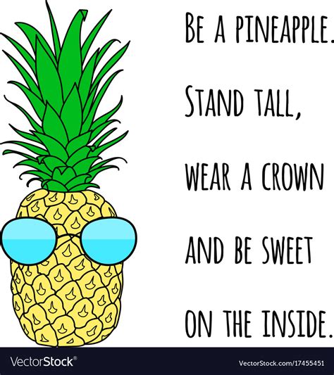 Motivational Quote On Print With A Pineapple Vector Image