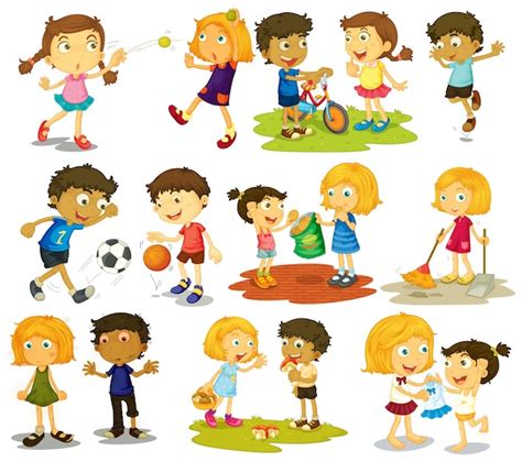 Ilustración De Los Niños Haciendo Diferentes Deportes Y Actividades