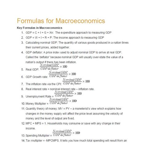 Quantitative Economics Bqe Formulas For Macroeconomics