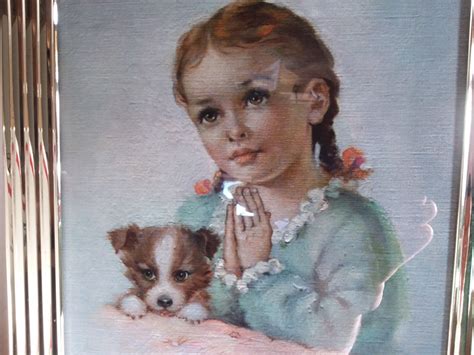 Vintage Florence Kroger Little Girl Praying And Puppy Ebay