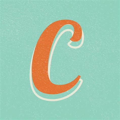 An Orange Letter C On A Blue Background