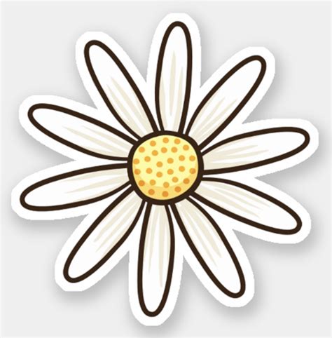 White Daisy Flower Sticker Zazzle Tumblr Stickers Hydroflask
